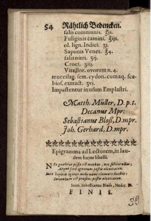 Epigramma ad Lectorem, in laudem hujus libelli