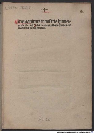 De vanitate et miseria humanae vitae
