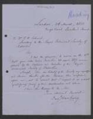 Brief von Daniel Hanbury an Friedrich Wilhelm Schmid