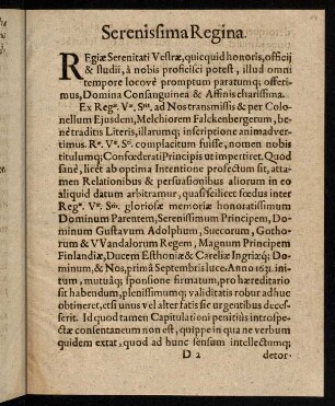 14r-16v, Serenissima Regina
