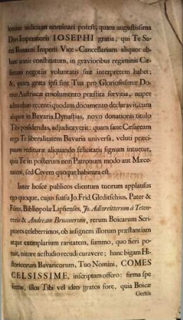 Joannis Adlzreitter a Tetenweis, Arcani Consilii Cancellarii, Annalium Boicae Gentis Partes III : Quibus Historia a prima Bojorum origine usque ad A. MDCLI. quo Maximilianus Elector Bavariae decessit, continetur. Accessere Andreae Brunneri, E Soc. Jes. Annalium Boicorum, a primis initiis ad Annum MCCCXI, Partes III.
