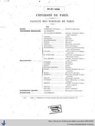 Faculté des sciences de Paris - Les enseignants.