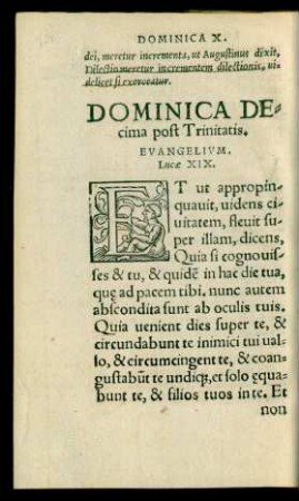 Dominica Decima post Trinitatis ...