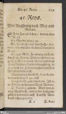45. Reys. Von Ausgpurg nach Metz und Sedan