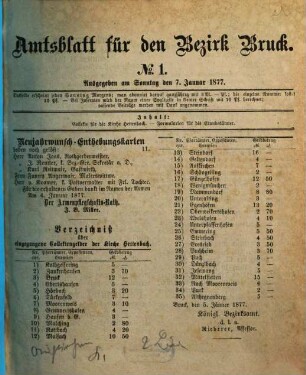 Amtsblatt für den Bezirk Bruck, 1877
