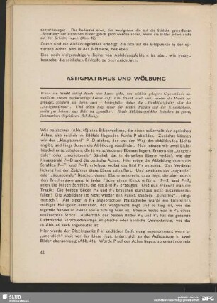 Astigmatismus und Wölbunf