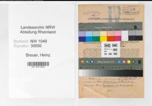 Entnazifizierung Heinz Breuer , geb. 08.11.1906 (Kraftfahrer)
