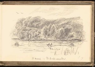 Skizzenbuch: Havellandschaft am Pichelswerder, perspektivische Ansicht