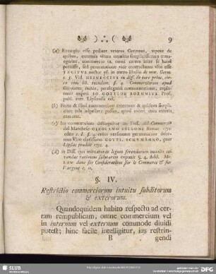 §. IV. Restrictio commerciorum intuitu subditorum & exterorum