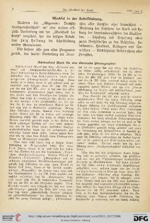Wechsel in der Schriftleitung
