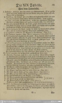 Die XIX Tabelle. Von dem Unterleibe