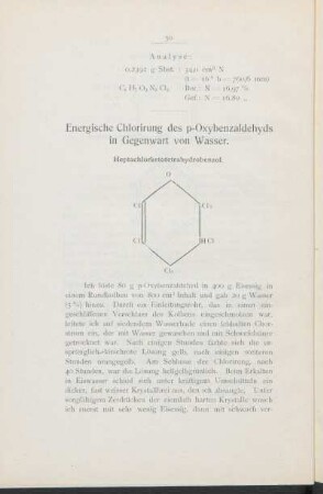 Energische Chlorierung des p-Oxybenzaldehyds in Gegenwart von Wasser.