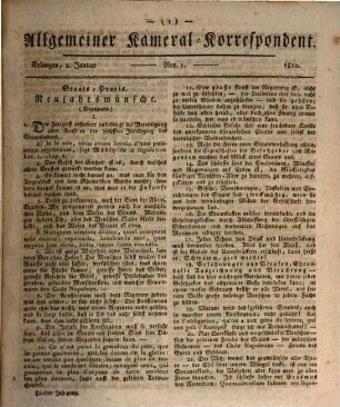 Allgemeiner Kameral-, Polizei-, Oekonomie-, Forst-, Technologie- und Handels-Korrespondent. 1810 = Bd. 9