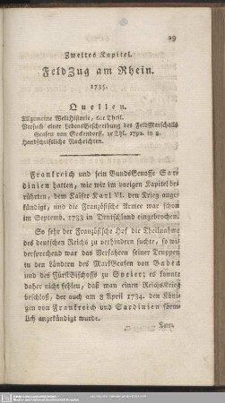 Zweites Kapitel. Feldzug am Rhein : 1735