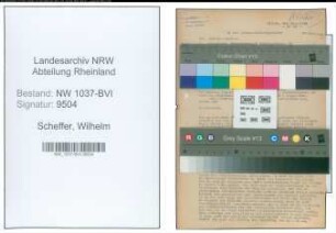 Entnazifizierung Wilhelm Scheffer , geb. 07.11.1891 ()