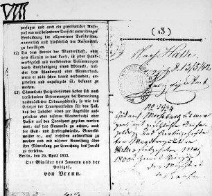 Wilsdruff-Helbigsdorf. Wanderbuch des Müllergesellen Carl Ernst Kirsten (geb. 1818) aus Helbigsdorf, 1837-1842, S. VIII-13