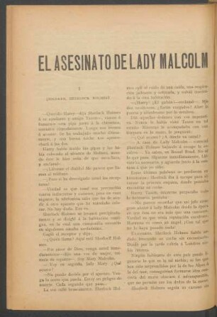 El asesinato de Lady Malcolm