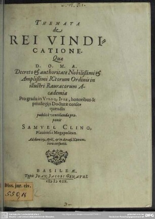 Themata de rei vindicatione
