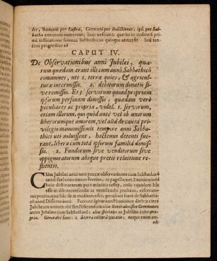 Caput IV. De Observationibus anni Iubilaei, quaerum quaedam ...