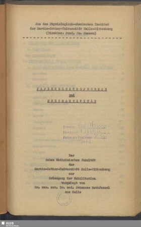 Papierelektrophorese und Enzymaktivität