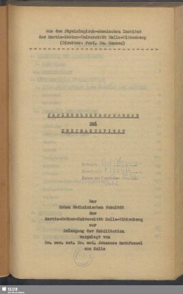 Papierelektrophorese und Enzymaktivität