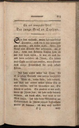 Ein und zwanzigster Brief - Fünf und zwanzigster Brief