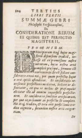Libri Tertii Summae Gebri Philosophi Perspicacissimi, De Consideratione Rerum Ex Quibus Est Perfectio Magisterii,