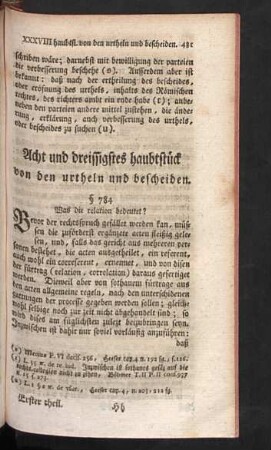 Acht und dreissigstes - Ein und virzigstes haubtstück