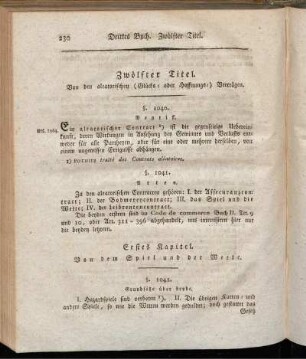Zwölfter Titel. Von den aleatorischen (Glücks- oder Hoffnungs-) Verträgen
