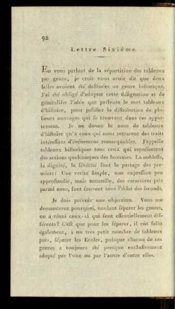 Lettre Sixième