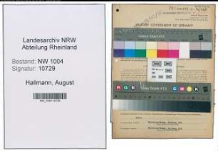 Entnazifizierung August Hallmann , geb. 06.12.1918 (Kaufmannsgehilfe)