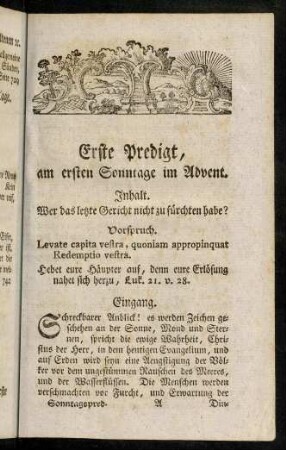 1-13, Erste Predigt