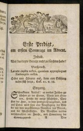 1-13, Erste Predigt
