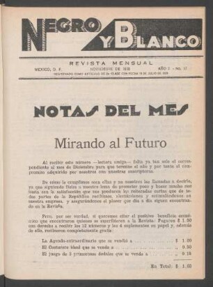 Notas del mes : Mirando al futuro