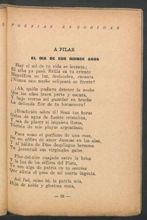 A Pilar : El día de sus quince años