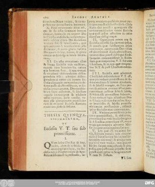 Thesis Quinquagesima Prima, De Ecclesiae V. T. seu sub promissione.