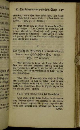 X. Aus Josaphat Friedrich Hautnorton Sueci, Tractat vom philosophischen Salz: Anno 1656.