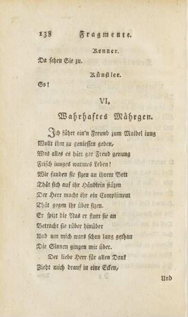 VI. Wahrhaftes Mährgen