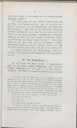IV. Die Stadtpfleger.