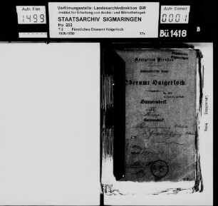 Steueräquationsarbeiten der Herrschaften Haigerloch und Wehrstein (Haigerlocher Orte)