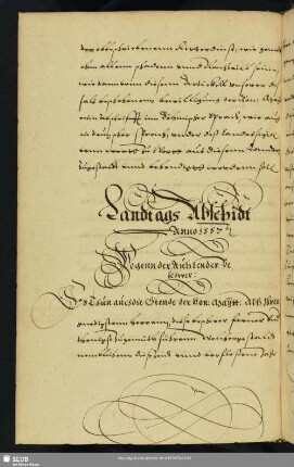 Landtags Abschidt Anno 1557