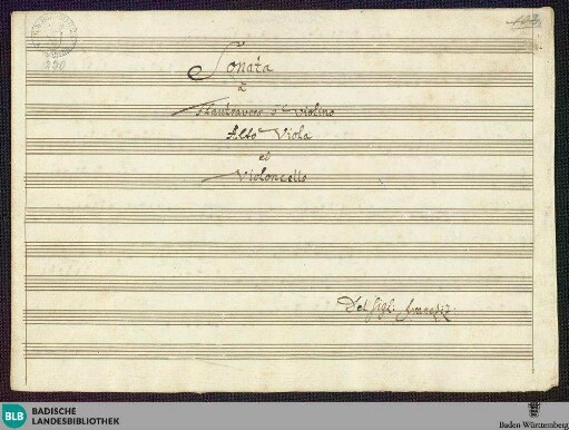 Sonatas - Mus. Hs. 230 : fl, a-vla, vlc; C; GroT 3841-C