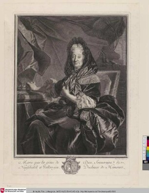 Marie par la grace de Dieu, Souveraine de Neufchâtel et Vallangin, Duchesse de Nemours
