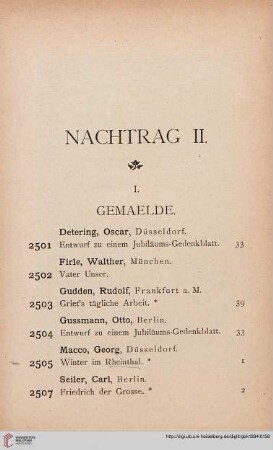 Nachtrag II
