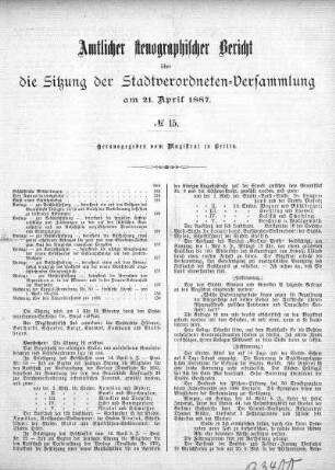 No. 15, 21. April 1887