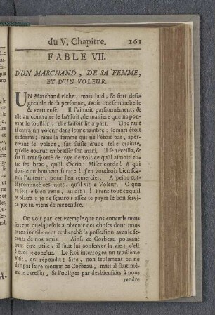 Fable VII. D'un marchand, de sa femme, et d'un voleur.