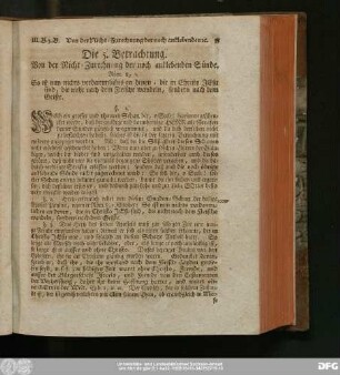 Die 5. Betrachtung. Von der Nicht-Zurechnung der noch anklebenden Sünde.