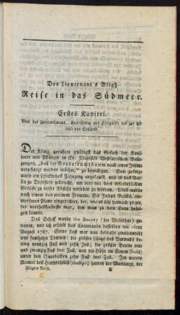 Des Lieutenant`s Bligh Reise in das Südmeer.