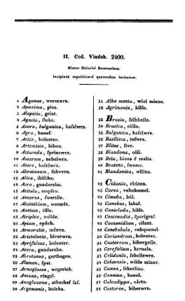 II. Cod. Vindob. 2400.