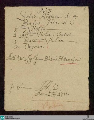 Salve regina - Don Mus.Ms. 750 : B, strings, org; C